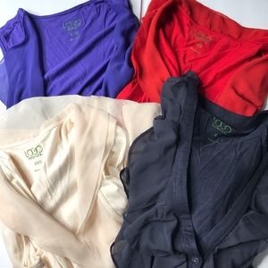 LOGO Lori Goldstein Instant Chic Lot Cardigan Tops